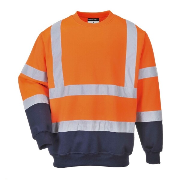 Mikina HiVis B306 pánská reflexní dvoubarevná XL oranžová/navy
