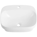 CERANO - Umyvadlo keramické - polozápustné i na desku - Nera - bílá lesklá - 50x42,5 CER-680352