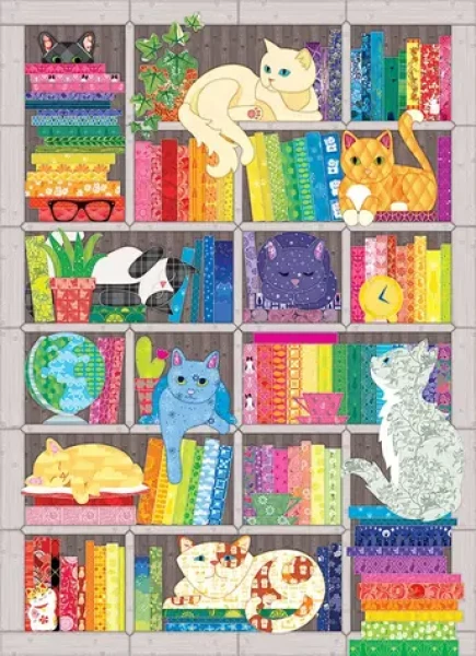 COBBLE HILL Puzzle Vyšívaná deka: Duhové kočky
