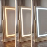 REA - Zrcadlo LED LUMI L.Gold 30x40cm HOM-01802