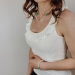 Inspirace 140 - Dámský set šperků – sladkovodní perly, tyrkysový magnezit