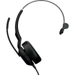 Jabra JABRA Evolve2 50 MS monaural USB-A Sluchátka On Ear Bluetooth®, Bez kabelu, kabelová černá