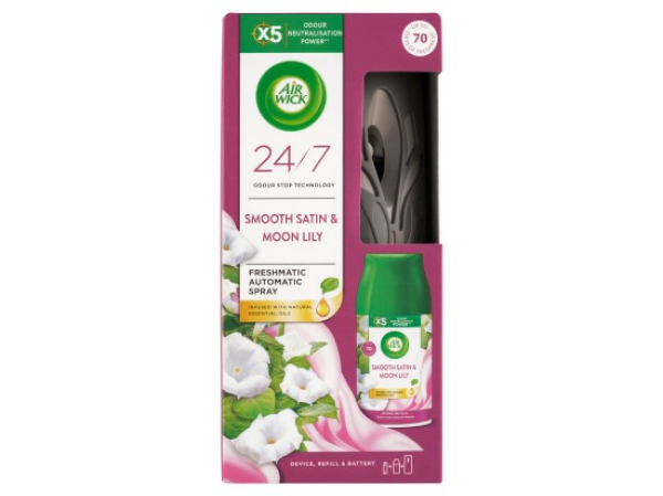 Air Wick Freshmatic Difuzér a náplň do osvěžovače vzduchu jemný satén a měsíční lilie 250ml
