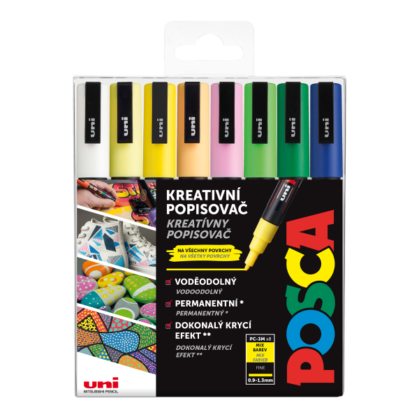 Posca sada popisovačů PC-3M, SPRING, 0,9 - 1,3 mm, mix jarních svěžích barev (8 ks)