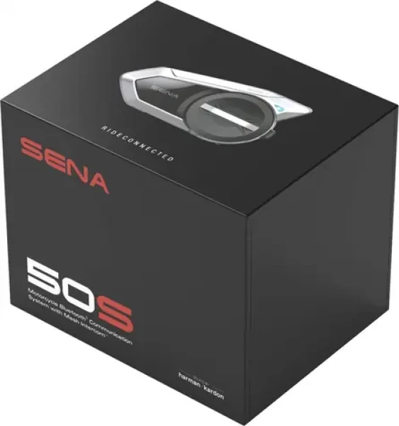 Sena 50S-10 černá / Motocyklová Bluetooth interkom souprava / dosah 8 km / 4 uživatelé / FM rádio / BT 5.0 (50S-10)