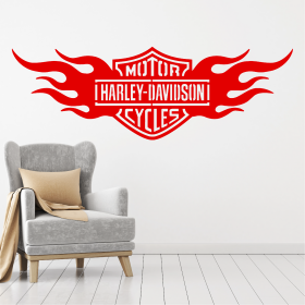 Samolepka Harley Davidson oheň Barva: červená, Velikost: 100 x 35 cm