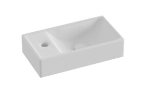 RAVAK - Veda 400 Umývátko 41x22 cm, bez přepadu, otvor pro baterii vlevo, bílá XJXL1240000