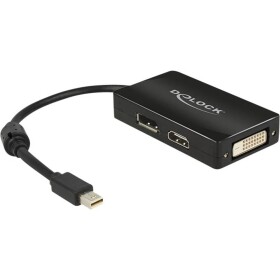 Delock 62623 DisplayPort / HDMI / DVI adaptér [1x mini DisplayPort zástrčka - 1x zásuvka DisplayPort, HDMI zásuvka, DVI zásuvka 24+1pólová] černá s feritovým