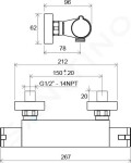 RAVAK - Termo Termostatická sprchová baterie Termo 200, TE 072.00/150, chrom X070051