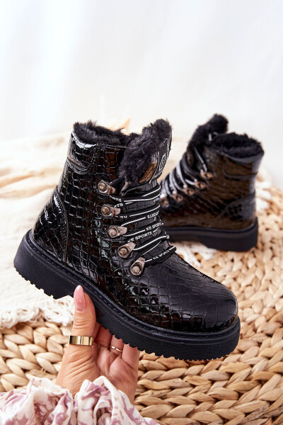 Dětské Boty S Fleecovou Podšívkou černé Doreen 33