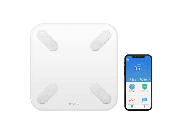 Xiaomi YUNMAI X Mini 2 bílá / Chytrá osobní váha / nosnost až 180 kg / LED displej / Bluetooth / Temperované sklo (6926586358769)