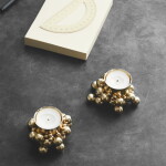 GEJST Magnetický svícen na čajovou svíčku Molekyl 1 – Brass, zlatá barva