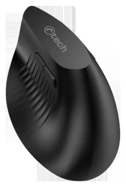 C-TECH VEM-15 černá / Vertikální bezdrátová myš / 1600 DPI / 6 tlačítek / BT+2,4 GHz / USB-C (VEM-15)