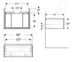 GEBERIT - ONE Umyvadlová skříňka 592x266x470 mm, 1 zásuvka, lesklá bílá 505.071.00.1