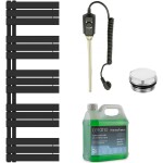 CERANO Koupelnový elektrický radiátorový set Theo - L/P - 900W - černá matná - 1600x500 mm