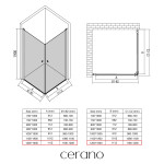 CERANO - Sprchový kout Antelo Duo L/P - 6 mm - chrom, transparentní sklo - 120x120x190 - otočný CER-8050BD160