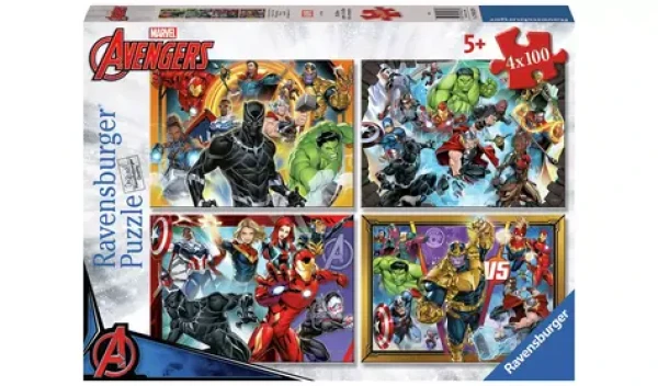Ravensburger Avengers: Superhrdinové - 4x100 dílků