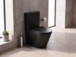 CERANO - WC kombi Carlito, Rimless - bezokrajové splachování + Slim/SoftClose sedátko - spodní/zadní odpad - černá matná - 61x36,5 CER-433866