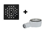 GELCO - SET - Čtvercová krytka sifonu černá KSM104B + sifon SN90 KSM104B-SN90