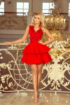 Exkluzivní červené dámské šaty krajkovým výstřihem model 5962454