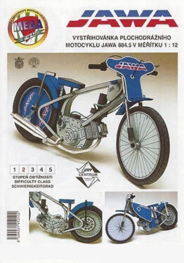 Plochodrážní motocykl JAWA 884.5/ papírový model Miloš Čihák