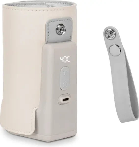 LIONELO Bezdrátový ohřívač lahví Thermup Go Plus Beige Sand / 3000 mAh / LCD / 5 teplot (LOC-THERMUP GO PLUS BEIGE SAND)