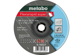 Metabo Flexiarapid super / Řezný kotouč na ocel / Průměr 180 x 22.2 mm / Šířka řezu 1.6 mm (616227000)