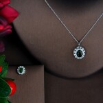 Souprava šperků Swarovski Elements Felipa Smaragd, Zelená 41 cm + 5 cm (prodloužení)