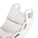 PLUSH NEST PLUSH NEST Dřevěné houpátko Mini 4v1 s lezeckou stěnou, skluzavkou a polštářem (světle béžové / bílé)