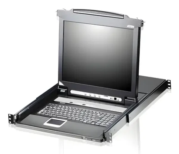 ATEN 8-Port LCD KVMP černá, německá klávesnice / KVM switch / 17" / USB / 1U rack (CL5708M-DE)