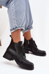 Kožené dámské kotníkové boty na klínu s ozdobou D a JC52-869 Černé 37