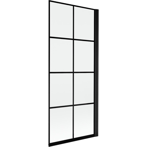 MEXEN - MIST vanová zástěna 80x150 cm 6mm 1-s, černá, dekor, pravá 8A9-080-001-70-77-P