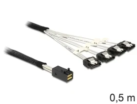 DeLock Mini SAS HD SFF-8643 / Kabel / 4x SATA 7-pin / St/St / 0,5 m (83392)