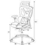 Kancelářská židle, synchronní mechanismus, šedá síťovina, KA-B2363 GREY