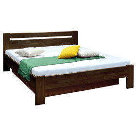 Masivní postel Maribo 2, 160x200, vč. roštu, bez matr., tm.ořech