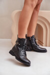 Kožené Boty Na Ploché Podešvi S Dekorací Ocieplane Maciejka N3115-01 Černé 38