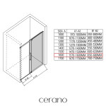 CERANO - Sprchový kout Lantono L/P - 8 mm - Soft-Close - černá matná, transparentní sklo - 160x80x195 - posuvný CER-433217