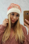 Bubble hat K219 ecru+malmine UNI