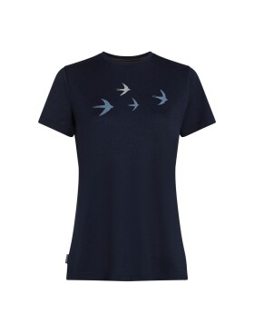 Dámské merino triko s krátkým rukávem ICEBREAKER Wmns 150 Tech Lite SS Tee Bird Transit, Midnight Navy velikost: S