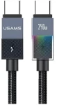 USAMS SJ777 šedá / Datový kabel / USB-C - USB-C / PD 240W / 1,2 m (USA1427)