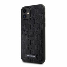 Pouzdro Karl Lagerfeld Saffiano Monogram Card Slot iPhone 11 černé