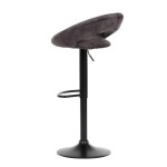 Židle barová, hnědá sametová látka, černá podnož