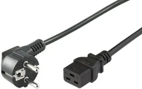 MicroConnect Síťový napájecí kabel Schuko 90° úhel - C19 1m černá (PE0771901)