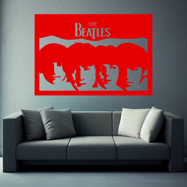 Samolepka The Beatles Barva: červená, Velikost: 80 x 55 cm