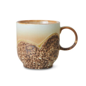 HK living Kameninový hrnek café mug 70's Shell 250 ml, béžová barva, keramika