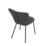 Židle jídelní, šedá látka, nohy černý kov