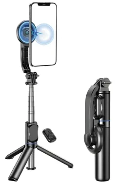 AWEI X51 černá / Selfie tyč / Bluetooth spoušť / MagSafe úchyt / Stativ / teleskopická do 1045 mm (X51)