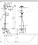 HANSGROHE - Crometta Termostatická vanová baterie Showerpipe S 240, chrom 27320000