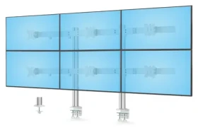 StarTech Six-Monitor Desk Mount bílá / Držák pro 6 monitorů / 17-32" / nosnost 48 kg / rotace 360° (6-MONITOR-ARM-A)