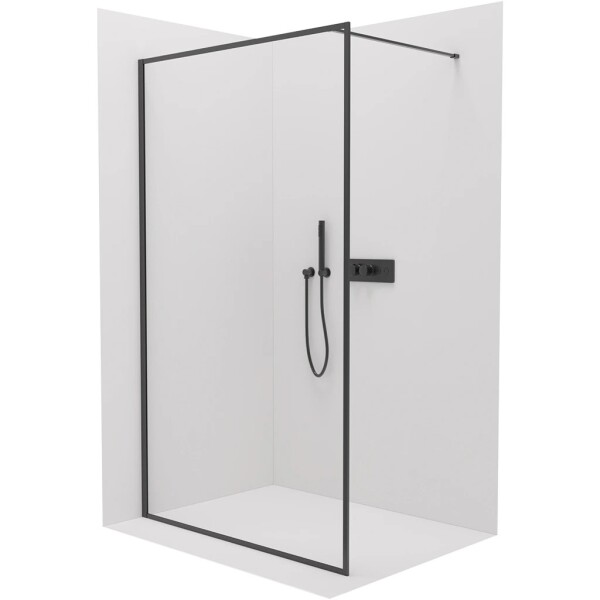 CERANO Sprchová zástěna Walk-in Moreli L/P - 8 mm - černá matná, transparentní sklo - 160x200 cm